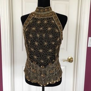 Laurence Kazar beaded evening top.
